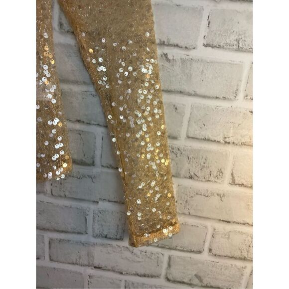Sunday in Brooklyn Anthropology Sequin Pull Over Sheer Top Size XS Sexy Party - Picture 5 of 9